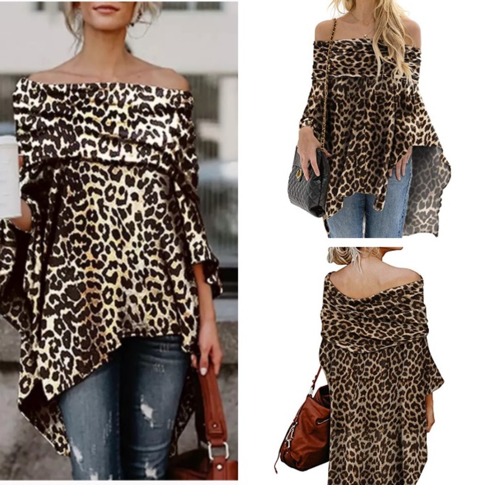 ☮️☮️☮️☮️

 Leopard Animal top poncho - Picture 6 of 8